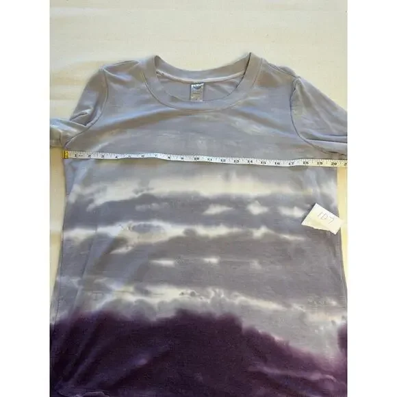 Te Verde Womens Sweatshirt Shirt M Purple Tie Dye Casual Cozy Basic Day Lounge - Picture 5 of 8
